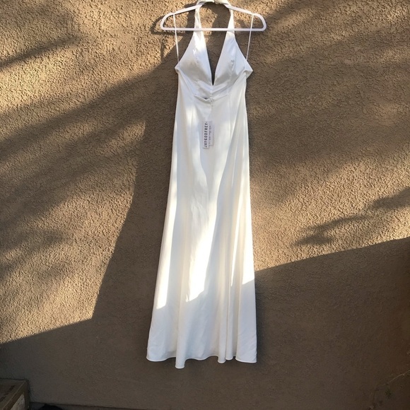 JAYGODFREY White Halter Gown size 0 fits like 2 - Picture 9 of 11